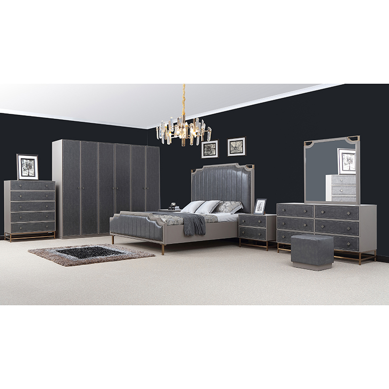 PU Decoration Bedroom Furniture with Metal Base